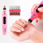 Electric Nail File 6-in-1 Set for Manicure - Pink